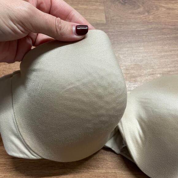 Maidenform Comfort Devotion Nude Beige Strapless Bra Size 38D Underwire Push Up - Picture 3 of 7
